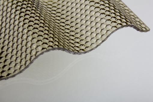Lichtplatten Polycarbonat 2,6mm 76/18 Sinusprofil wabe bronze "HAGELSICHER" 