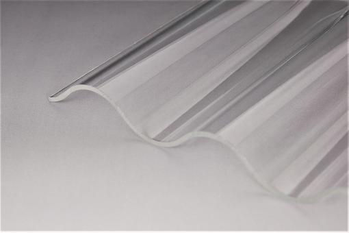 Lichtplatten Polycarbonat 2,5mm 76/18 Sinusprofil klar glatt "Hagelsicher" 